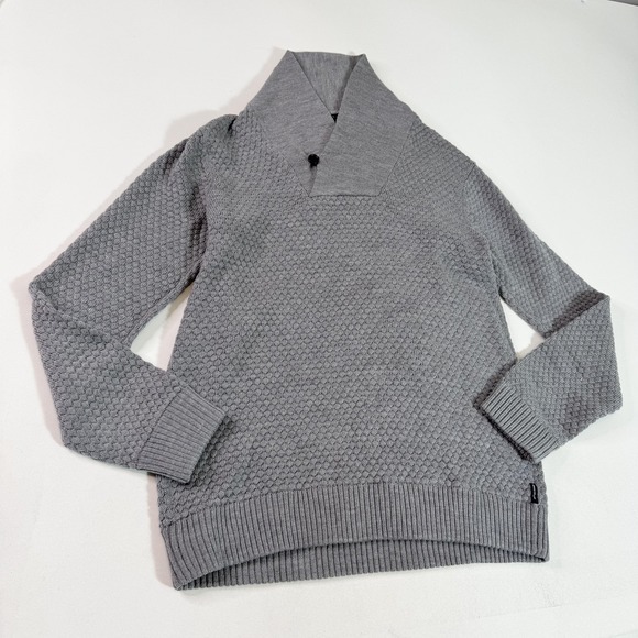 Armani Exchange Other - Armani Exchange Sweater Mens Large‎ Gray Merino Wool Shawl Collar Pullover Knit